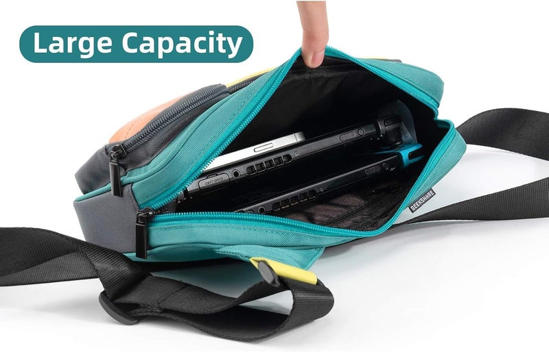 GEEKSHARE Large Capacity Multifunctional Switch/Switch OLED Travel Carrying Case-Color Contrast Laser Messenger Bag Compatible with Nintendo Switch-Portable Storage Bag for Switch & Game Accessories - Image 2