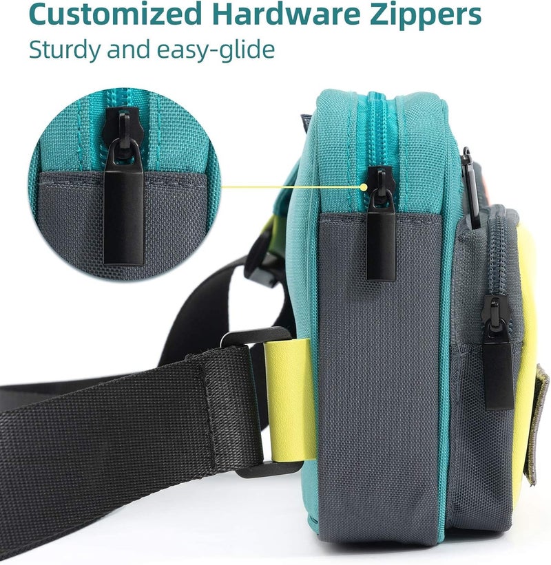 GEEKSHARE Large Capacity Multifunctional Switch/Switch OLED Travel Carrying Case-Color Contrast Laser Messenger Bag Compatible with Nintendo Switch-Portable Storage Bag for Switch & Game Accessories - Image 3