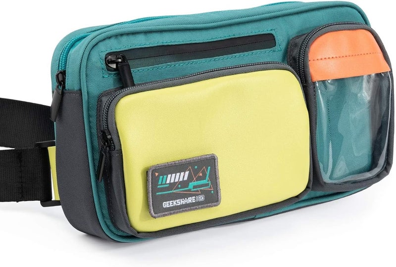 GEEKSHARE Large Capacity Multifunctional Switch/Switch OLED Travel Carrying Case-Color Contrast Laser Messenger Bag Compatible with Nintendo Switch-Portable Storage Bag for Switch & Game Accessories - Image 1