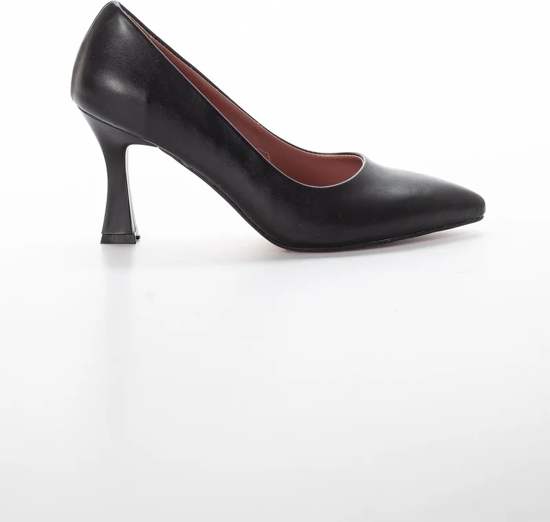 Dilimler Ayakkabı Slices Shoes Skin Thin Heel Black Women Stiletto
