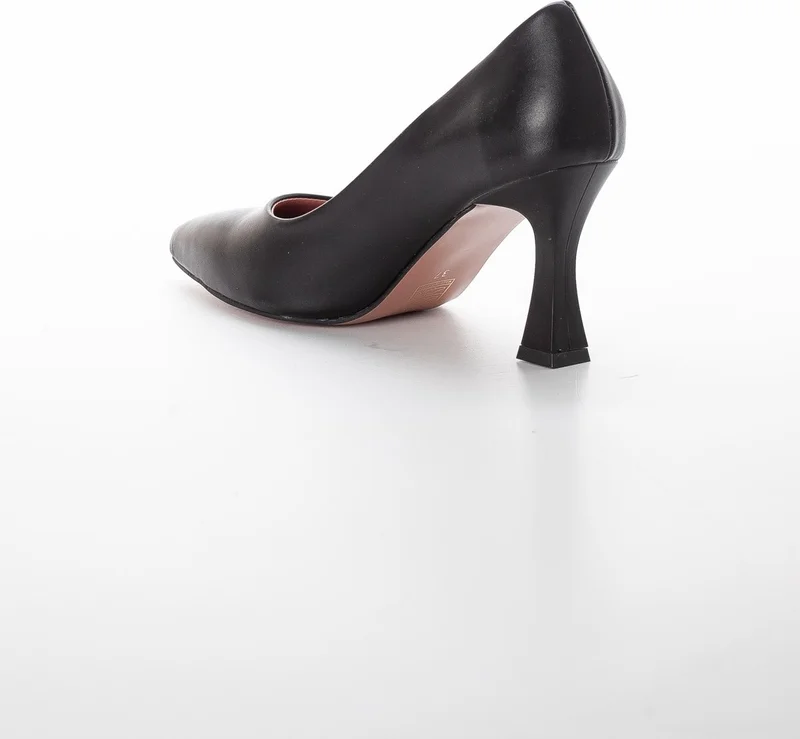 Dilimler Ayakkabı Slices Shoes Skin Thin Heel Black Women Stiletto