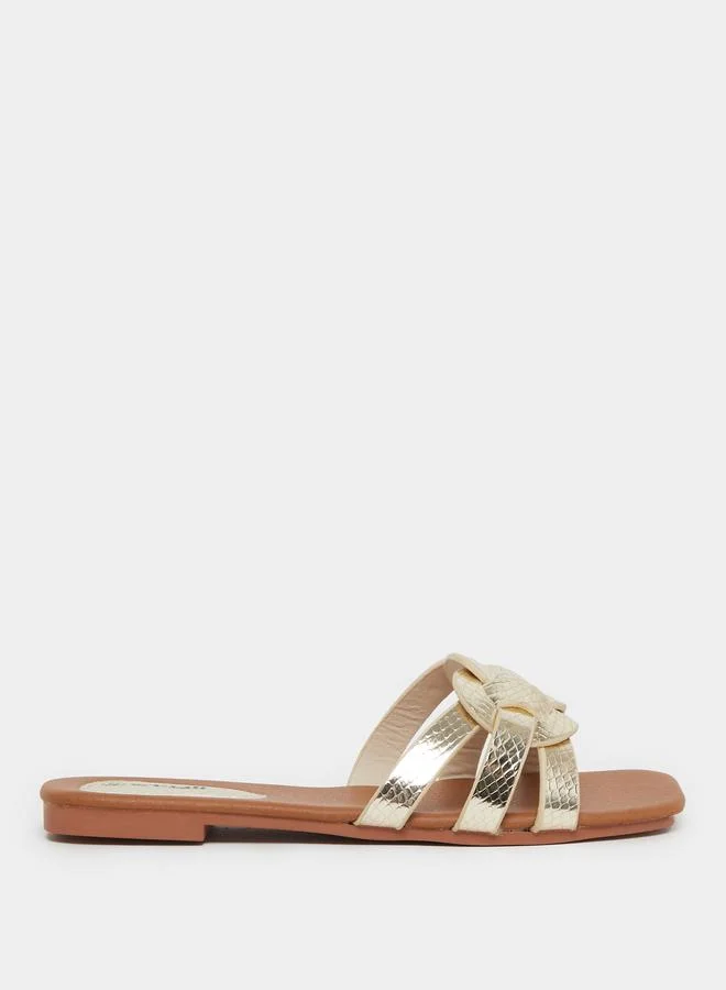 ستايلي Styli Braided Flat Sandals
