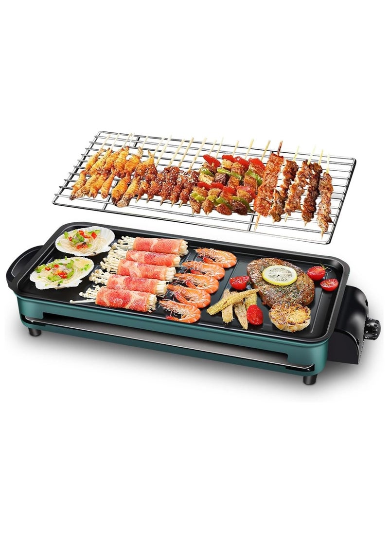 Generic Electric Griddle with Nonstick Cooking Plate, 2-in-1 Indoor Smokeless Grill 1500W Large Skillet Removable Drip Tray, Cool-Touch Handle, Adjustable 5 Level Temp Control  - Image 1