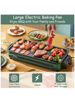 Generic Electric Griddle with Nonstick Cooking Plate, 2-in-1 Indoor Smokeless Grill 1500W Large Skillet Removable Drip Tray, Cool-Touch Handle, Adjustable 5 Level Temp Control  - Image 3