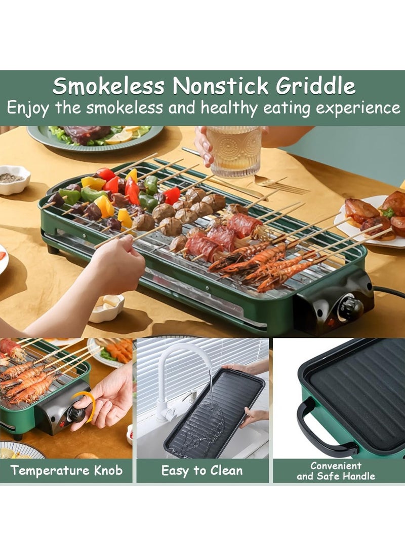 Generic Electric Griddle with Nonstick Cooking Plate, 2-in-1 Indoor Smokeless Grill 1500W Large Skillet Removable Drip Tray, Cool-Touch Handle, Adjustable 5 Level Temp Control  - Image 4