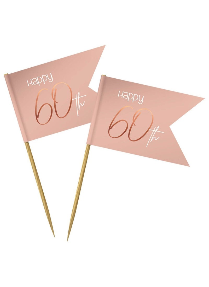 فولات ريشة عيد ميلاد بمناسبة الذكرى السنوية الستين، وردية اللون، 6.5 سم، عبوة من 36 ريشة