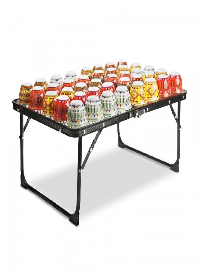 AL SANIDI Aluminum Dish Drying Rack Table, Foldable Table for Outdoor and Home Gardens, Black, Size 40*60*26 Cm  - Image 5