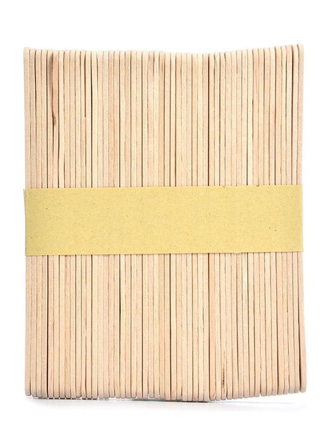 50-Piece Wooden Ice Cream Popsicle Stick Beige 125mm  - Image 2