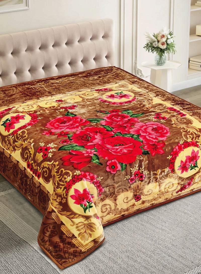 Ming Li 6Kg Luxury Plush Fleece Blanket, Bed Blanket King Size 220 x 240 cm Soft, Warm, Weighted Floral Embossed Blanket for Bed - Image 1