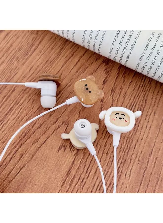 DIY Cartoon Retro Wired Headphones With Built In Microphone And Volume Control In Ear 3.5mm Jack Version For Music Sports Running And Student Use Compatible With Smartphones And Other Audio Devices - Image 3