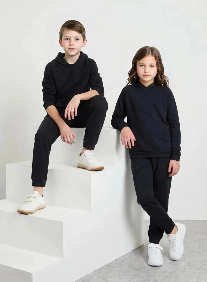ستايلي Teen Unisex Black Regular Fit Cotton Hoodie