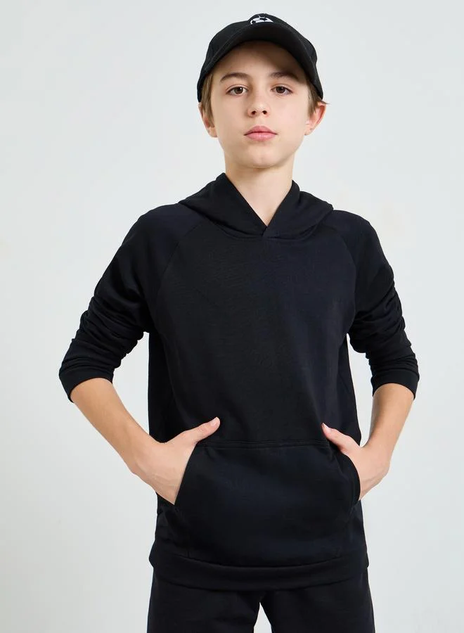 ستايلي Teen Unisex Black Regular Fit Cotton Hoodie