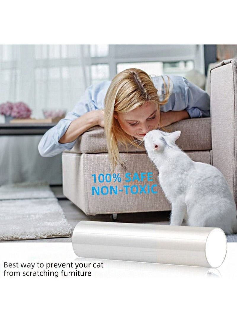 كِينْسُون أثاث الحيوانات الأليفة البلاستيكية المضادة للخدش ملصقات القط أريكة ملصقات شفافة مضادة للخدش ، لفة 20 * 300 سم للجلود والأثاث - Image 2