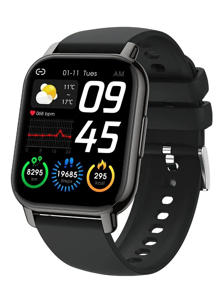 P66 Smart Watch,Business Smartwatch, Waterproof Fitness Watch, Bluetooth Calling,Smart Watch For Men, Zinc Alloy Vacuum Plating, Heart Rate Monitoring,Smart Watch For Women Black - Image 1