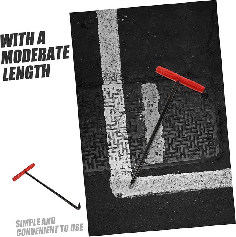 خطاف حديد التسليح بمقبض مطلي لرفع أغطية الفتحات والأبواب، أداة سحب متعددة الأغراض - Image 5