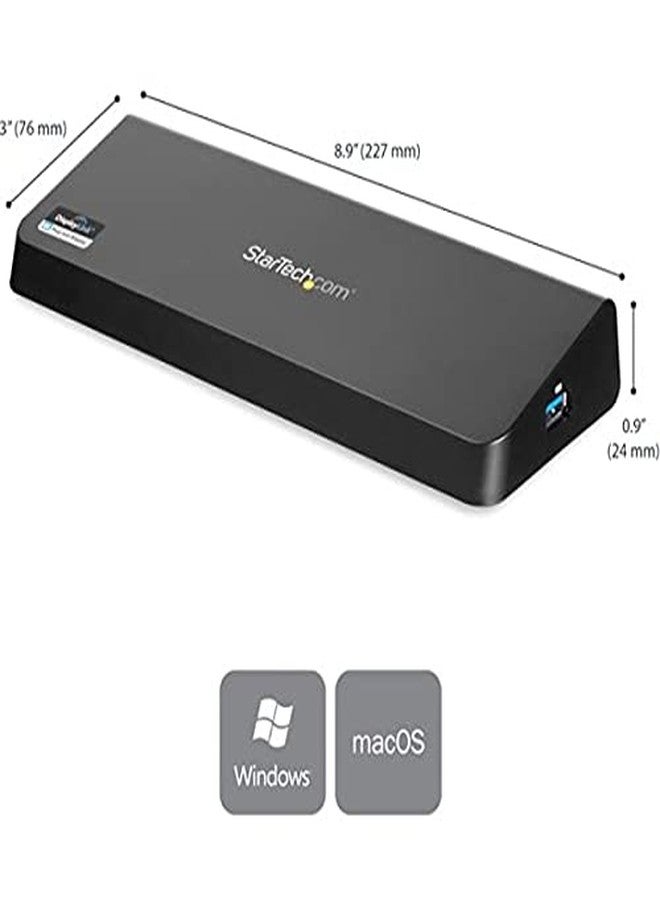 StarTech.com USB 3.0 Docking Station Dual Monitor with HDMI & 4K DisplayPort - USB 3.0 to 4x USB-A, Ethernet, HDMI and DP - USB Type A Universal Laptop Docking Station for Mac & Windows (USB3DOCKHDPC) - Image 2