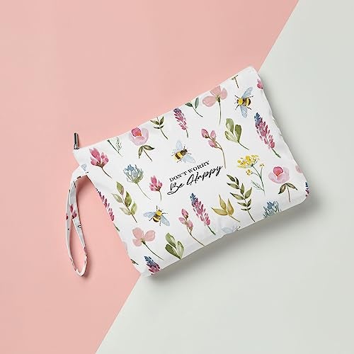 Fokongna Wet Bag Wet Dry Bag Wet Bag For Swimsuit Beach Bag, Don't worry Be Happy Travel Makeup Bag Toiletry Bag Diaper Bag Waterproof Large Capacity for Women Girls Mom Sister Friends Gifts - Image 4