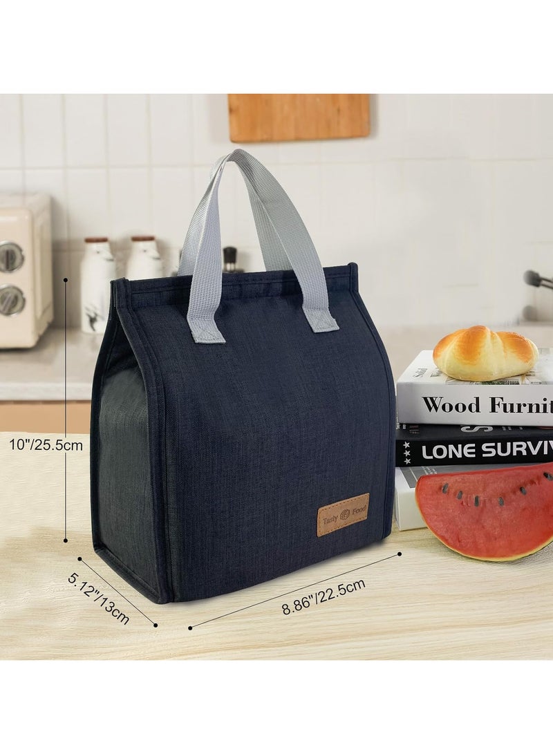 VIUAUAX حقيبة غداء، حقيبة غداء معزولة للنساء والرجال والأطفال، حقيبة غداء معزولة قابلة لإعادة الاستخدام، حقيبة غداء بينتو بسيطة ومضادة للتسرب، حقيبة غداء معزولة، للطلاب، الرجال، النساء، الأماكن الخارجية، المكتب، النزهات (أسود) - Image 2