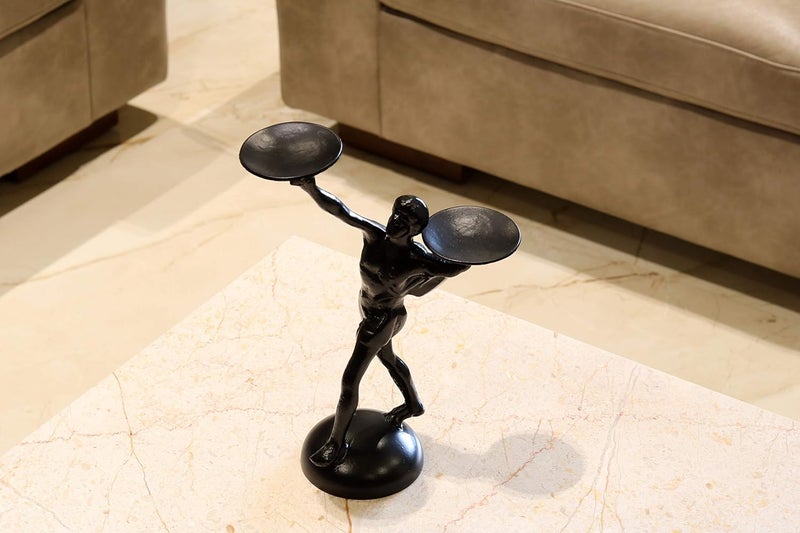 Metal Roots Figurine Sculpture Tabletop Candle Holder Black - Image 3