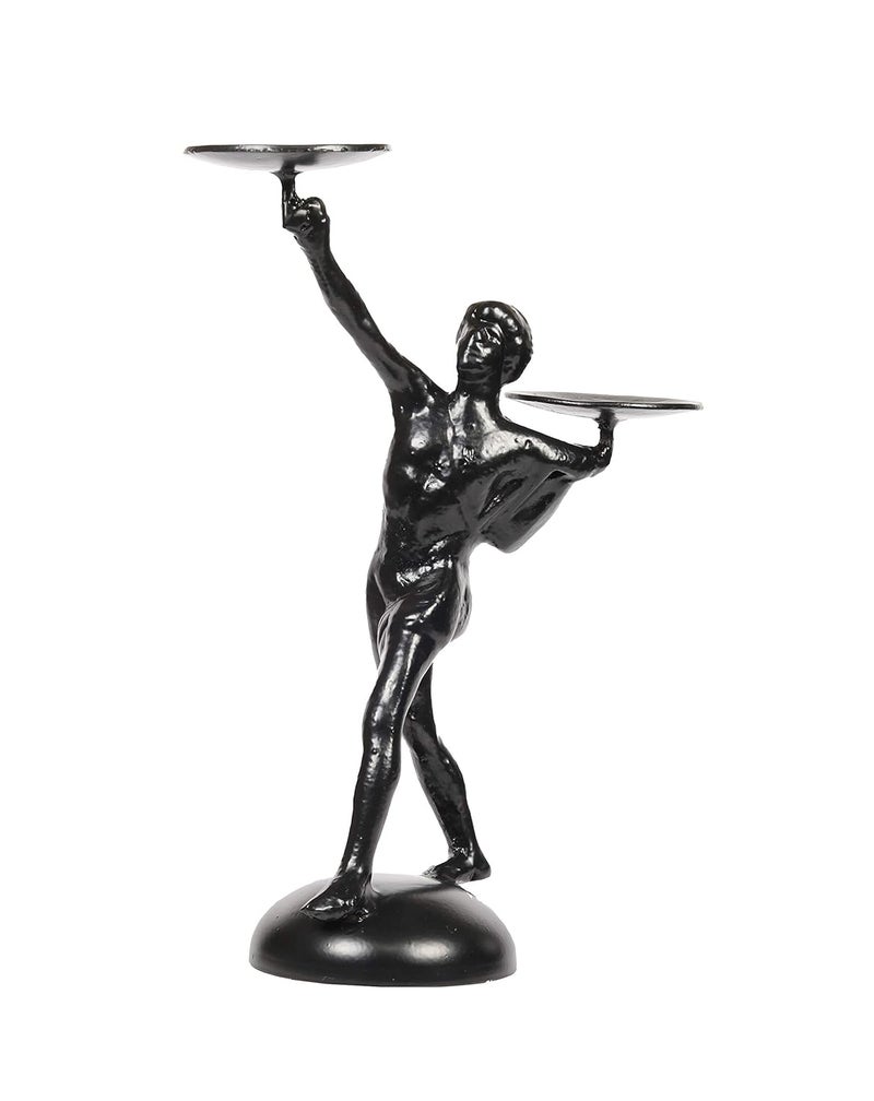Metal Roots Figurine Sculpture Tabletop Candle Holder Black - Image 4