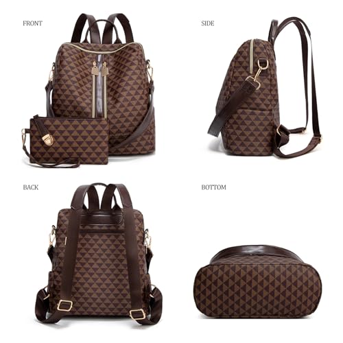 Makes Backpack Purse for Women PU Leather Travel Satchel Handbag Convertible Design Bag with Purse 2 Piece - Image 4