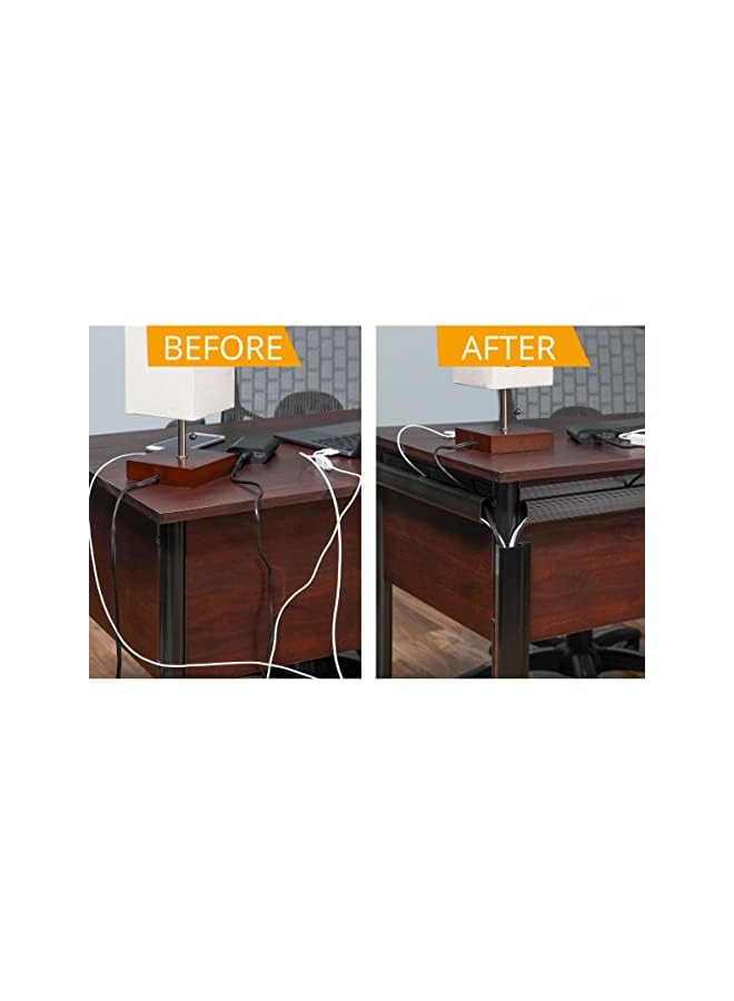 PROMASS Channel Cable Management – Set of 5 Raceway Channels – Cord Hider and Wire Organizer Kit for Desk, Office, and Kitchen Use by Simple Cord (Black) - Image 2