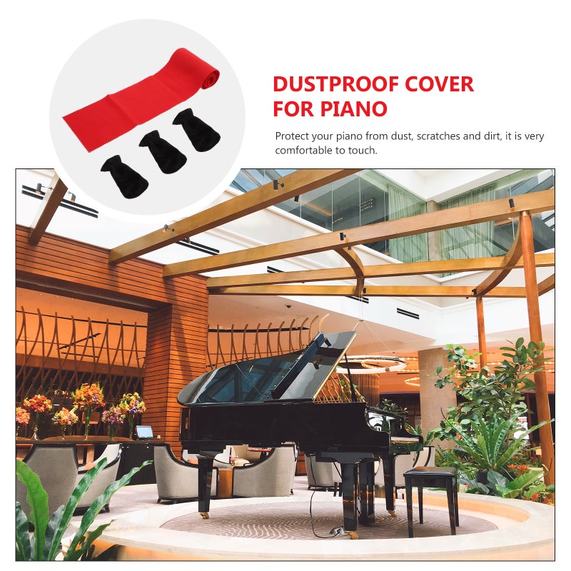1 Set Piano Universal 2-piece Cover Cloth Piano Non- Foot Covers (Assorted Color) - Image 4