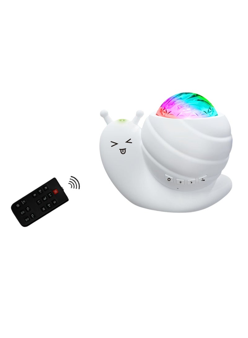 Star Projector Night Light, Lightweight And Portable Galaxy Projector Light, Durable Starry Sky Projector Lamp, Snail Kid Night Light For Kids Adults, (1pc, White, Bluetooth Version)  - Image 1