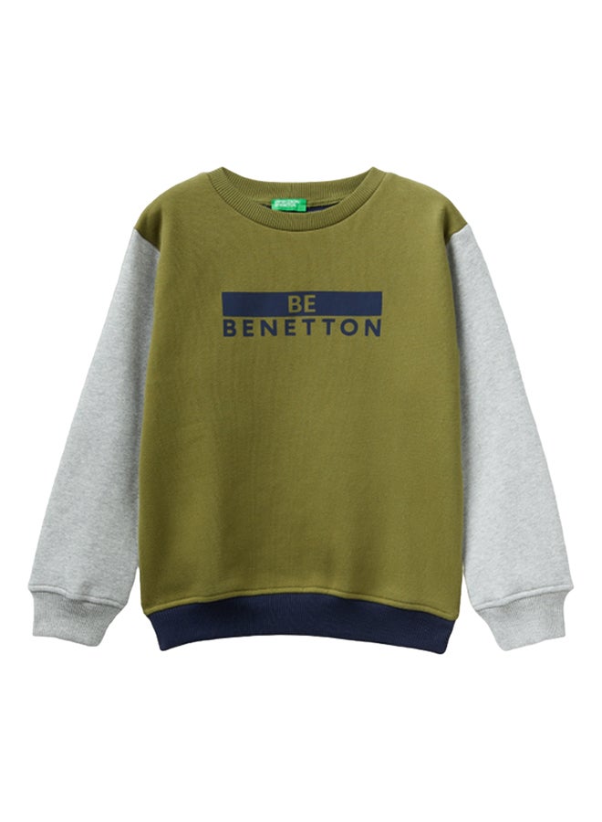 بينيتون هودي أولاد دافئ بشعار - Image 1