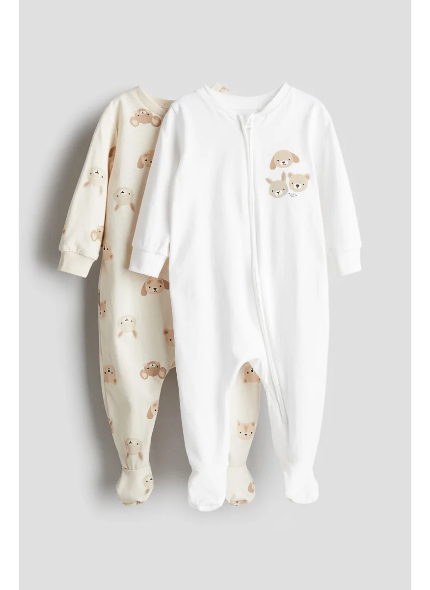 H&M 2-Pack Zip-Up Sleepsuits