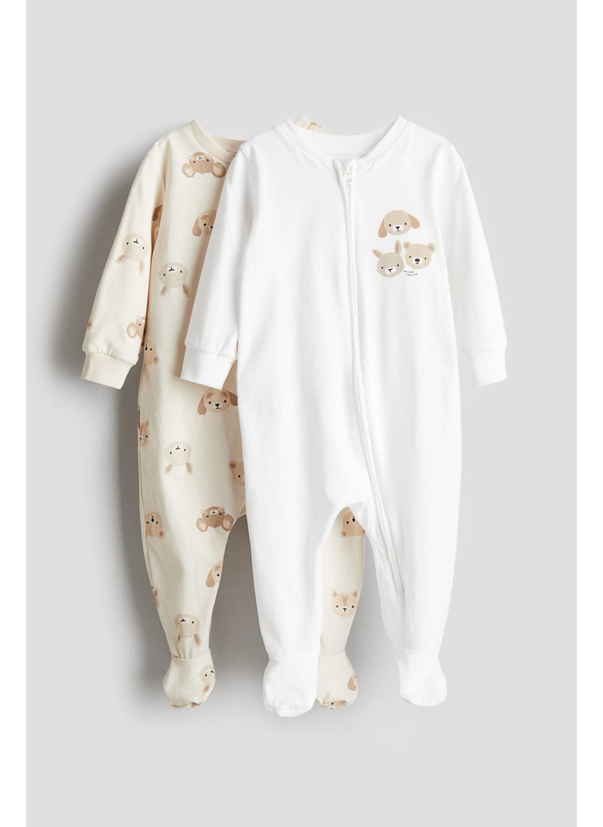 H&M 2-Pack Zip-Up Sleepsuits  - Image 1