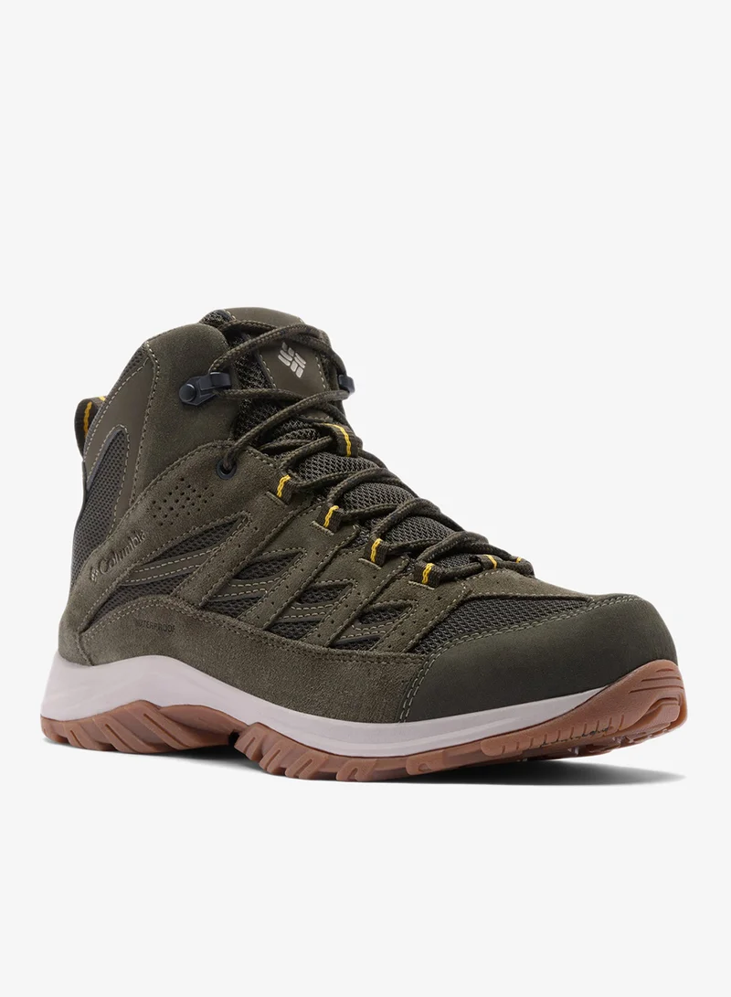 Columbia Green Men's Crestwood Mid Waterproof Hiking Boots for Men | Best Price UAE