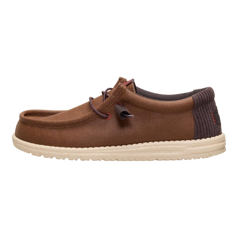 HEYDUDE Wally Waxed Casual Brown Size 13, Menâ€™s Shoes, Slip-on Loafers, Comfortable & Light-Weight - Image 1