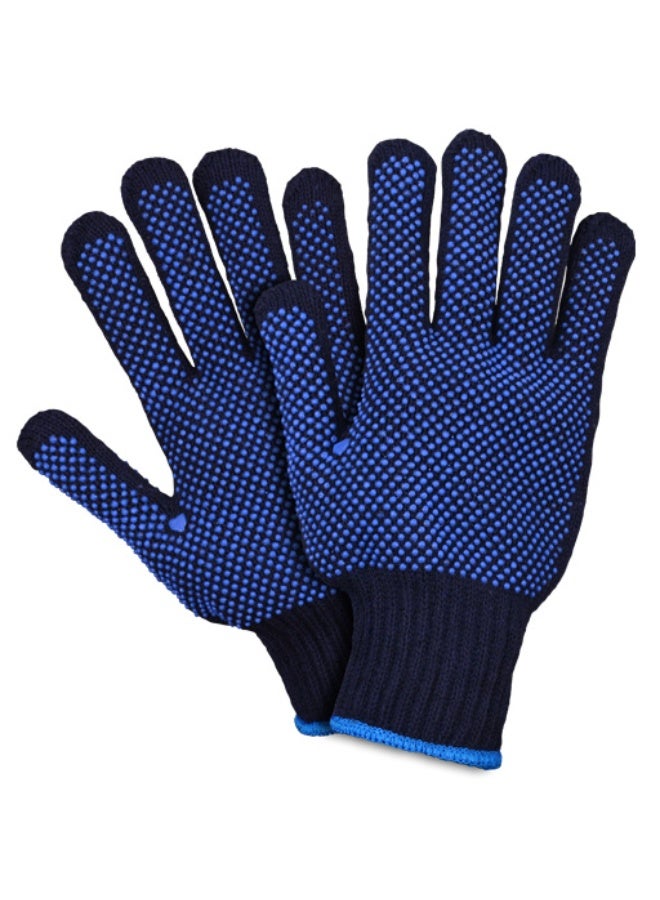 أرض العمل قفازات منقط باللون الأزرق، عبوة مكونة من 24 قطعة - Image 3