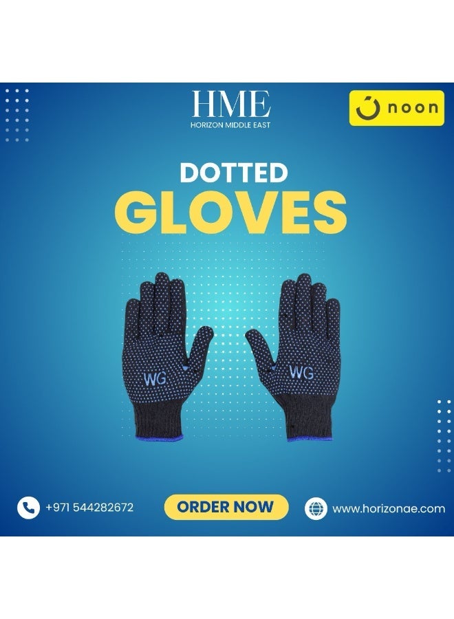 أرض العمل قفازات منقط باللون الأزرق، عبوة مكونة من 24 قطعة - Image 1