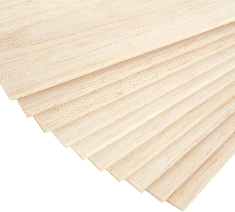 MIVIDE Durability boosted processed material 12PCS Balsa Wood, 300x210x3MM Balsa Wood Sheets, A4 Wood Board for Arts and Crafts, School Projects, Wooden DIY Ornaments Temp & permanent project compatible - Image 4