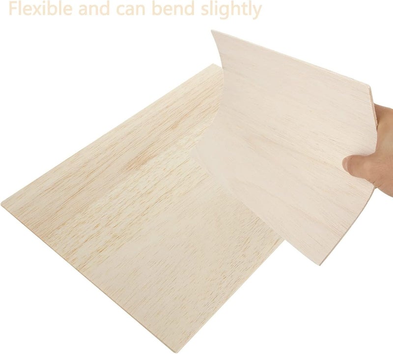 MIVIDE Durability boosted processed material 12PCS Balsa Wood, 300x210x3MM Balsa Wood Sheets, A4 Wood Board for Arts and Crafts, School Projects, Wooden DIY Ornaments Temp & permanent project compatible - Image 5