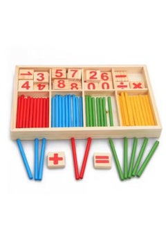Generic Number Stick Wooden Number Learning Box Arithmetic Number Stick Kindergarten Primary School Mathematics Early Education Educational Toys 