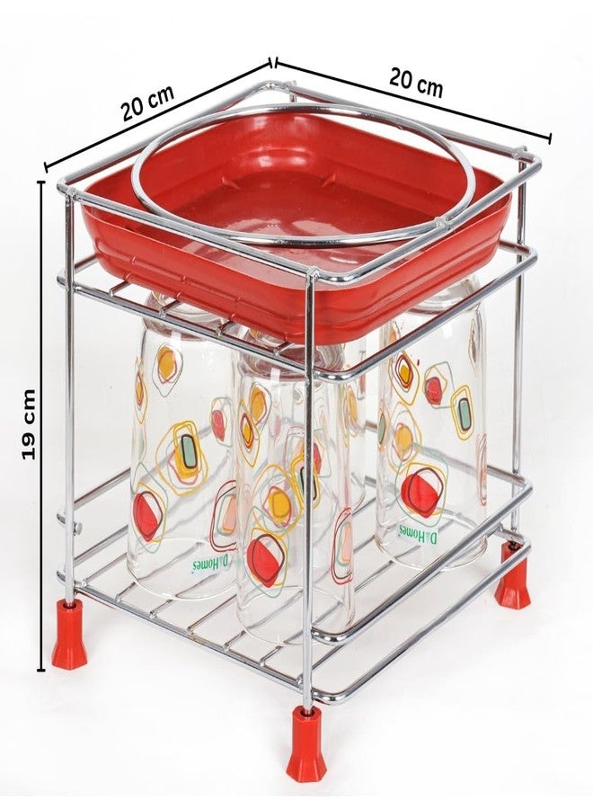 QUALIZA Stainless Steel Heavy Matka Stand with Tray Holder, Pot Stand With Round Surface Stand Water Dispenser Stand, Water Jar Holder, Matka Rack, Multipurpose Rack for Kitchen/Bathroom - Image 4