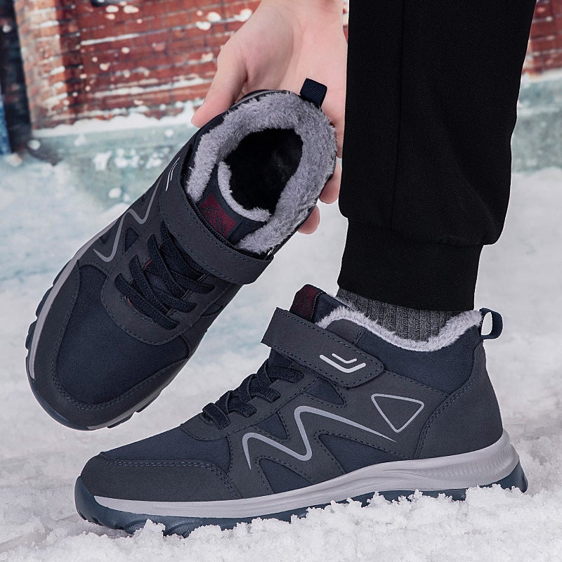 Winter New High-Top Fleece-Lined Cotton Shoes for the Elderly, Women''s Shoes, Non-Slip and Warm Shoes for Parents, Large Size 45 Men''s Shoes, Walking Shoes - Image 3