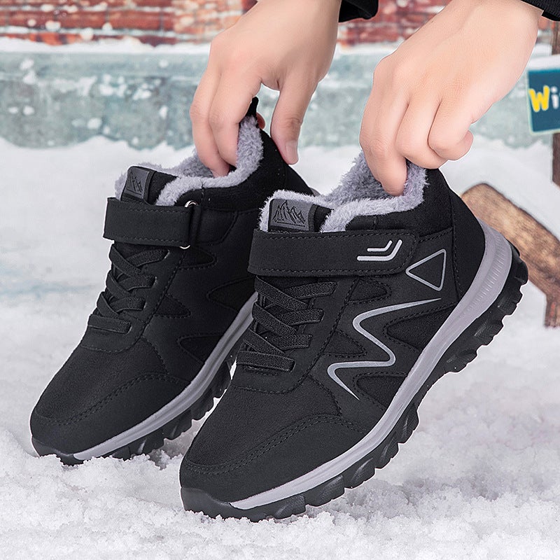Winter New High-Top Fleece-Lined Cotton Shoes for the Elderly, Women''s Shoes, Non-Slip and Warm Shoes for Parents, Large Size 45 Men''s Shoes, Walking Shoes - Image 4