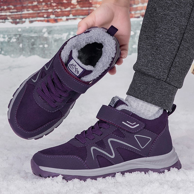 Winter New High-Top Fleece-Lined Cotton Shoes for the Elderly, Women''s Shoes, Non-Slip and Warm Shoes for Parents, Large Size 45 Men''s Shoes, Walking Shoes - Image 1