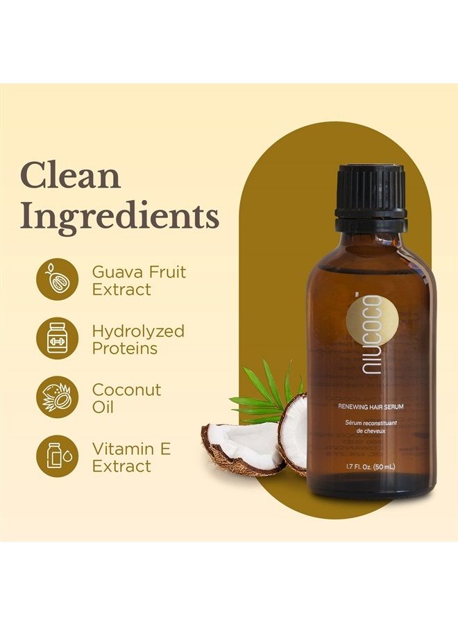 Renewing Coconut Oil Hair Serum, Nourishing Hair Oil for Split Ends, Color and Heat Damage, 1.7 fl oz, 50 ml
