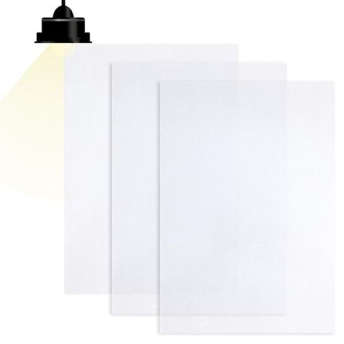 Sliverdew 3 Pack Light Diffuser Sheet Adhesive Sticker Soften Light Diffuser Film LED Dimming Film Thick 8.2x11.8inches - Image 1