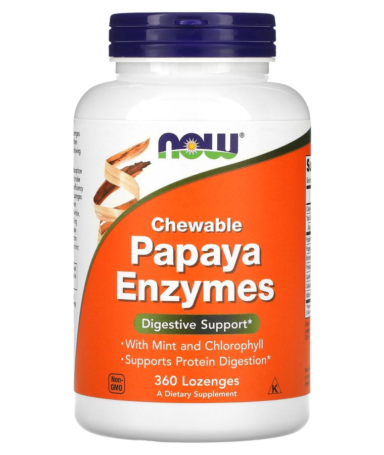 now Chewable Papaya Enzymes 360 Lozenges