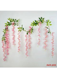 Generic Artificial Wisteria Vine Flower Garland DecorEncrypted long dark pink 1 piece Encrypted long dark pink 1 piece 