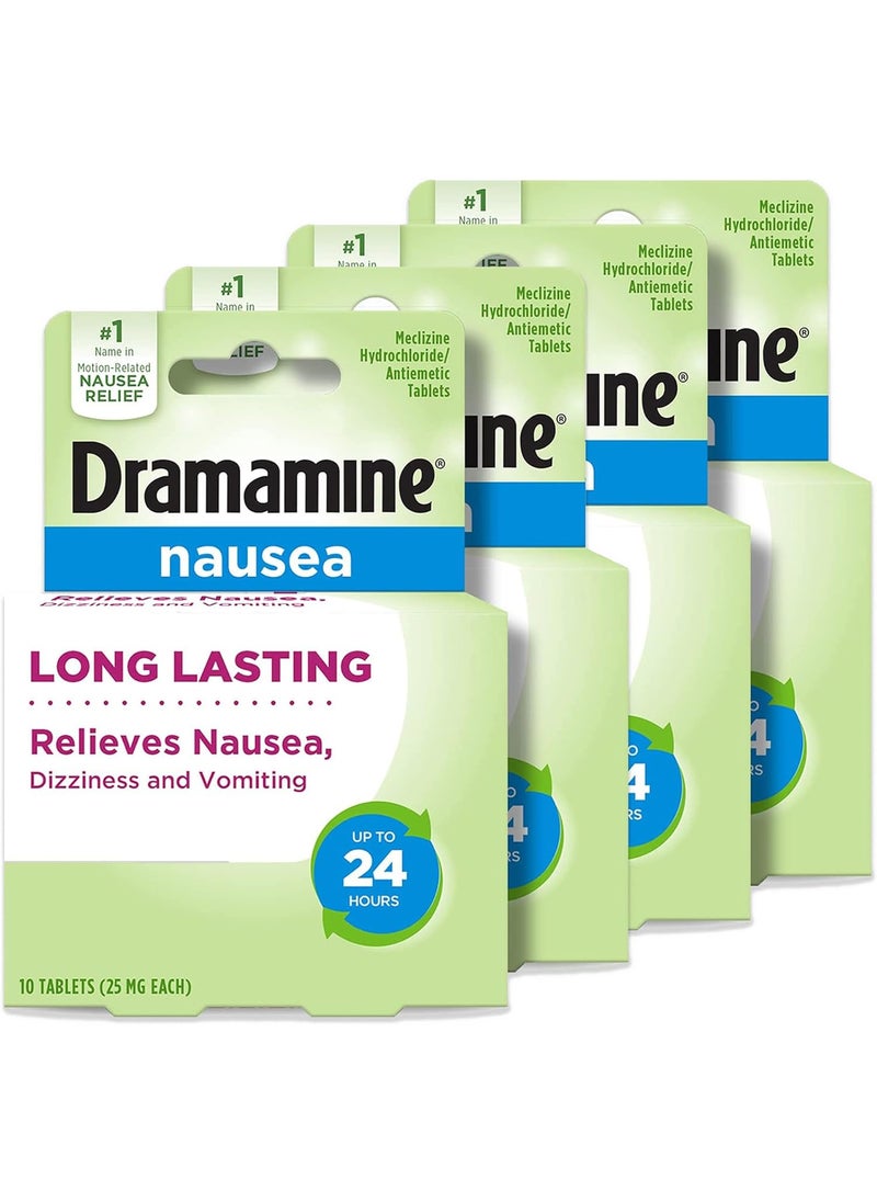 Dramamine Dramamine Nausea Long Lasting, Nausea Relief, 10 Count, 4 Pack 