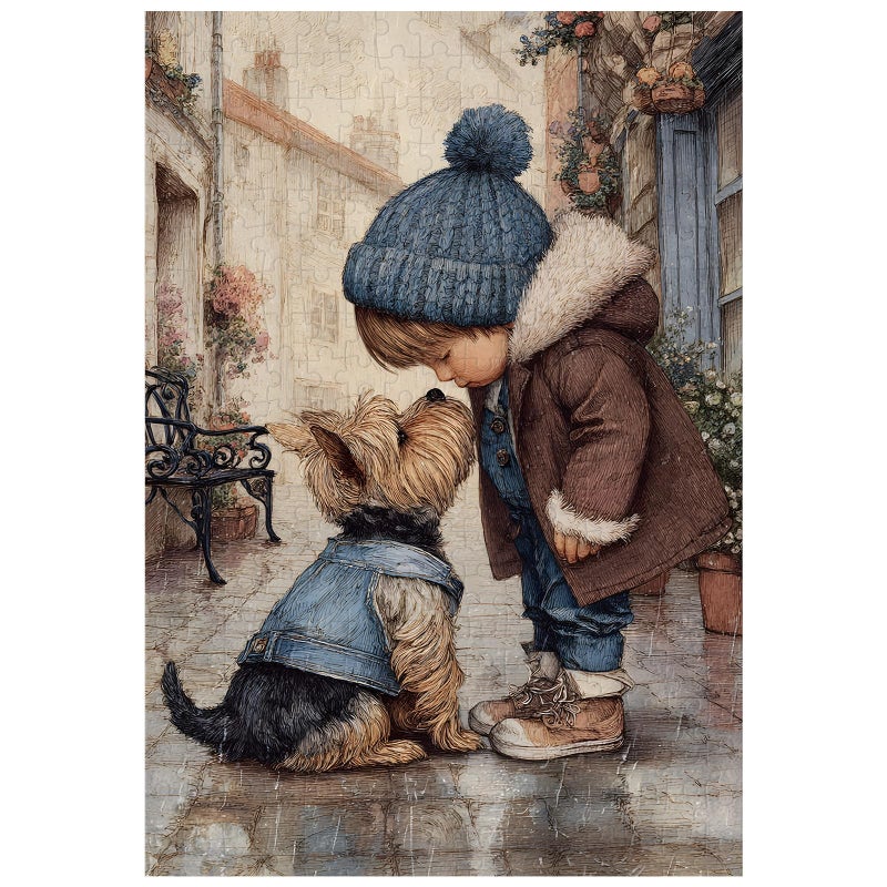 Ulord Great Jigsaw Puzzles for Adults 300 Pieces Little Boy Kissing Puppy Puzzles for Adults Toys Gift Family Decoration Kids Puzzle - Image 3