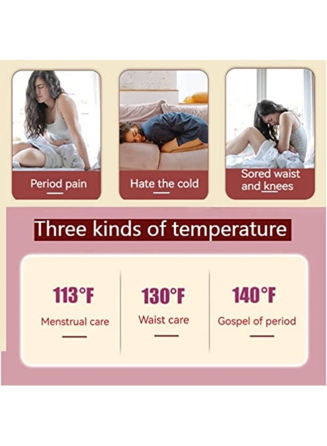 Generic Portable Heating Pads for Cramps Menstrual, Cordless Period Cramp Heating Pad, Electric Back Waist Pain Relief, Wireless Massage Heat Pad for Women and Girls Fast Heating Belly Wrap Belt(Pink)  - Image 3