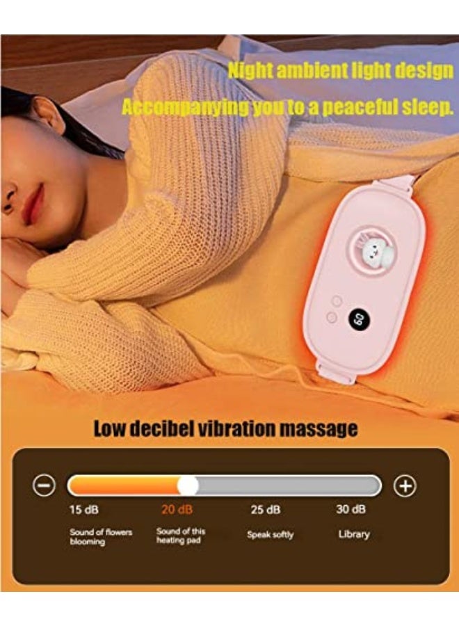 Generic Portable Heating Pads for Cramps Menstrual, Cordless Period Cramp Heating Pad, Electric Back Waist Pain Relief, Wireless Massage Heat Pad for Women and Girls Fast Heating Belly Wrap Belt(Pink)  - Image 4